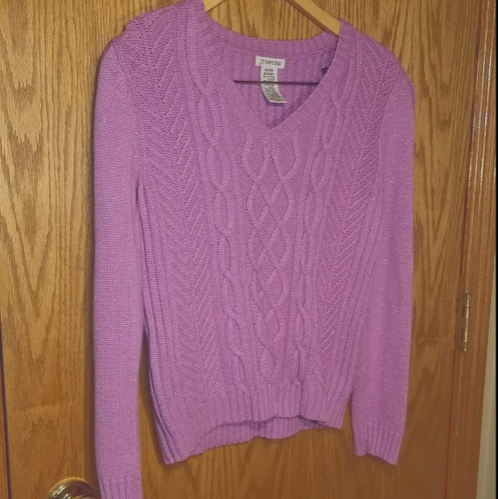 St Johns Bay sweater purple with silver sparkles